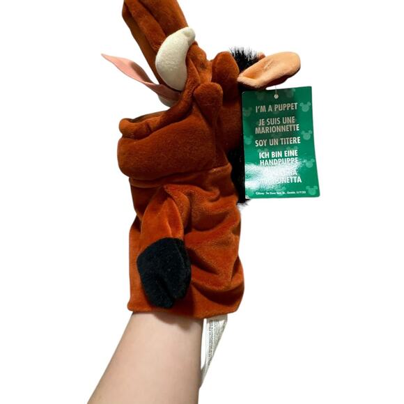 Walt Disney Store The Lion King PUMBAA HAND PUPPET 10" Plush Stuffed Animal Toy - Picture 4 of 8